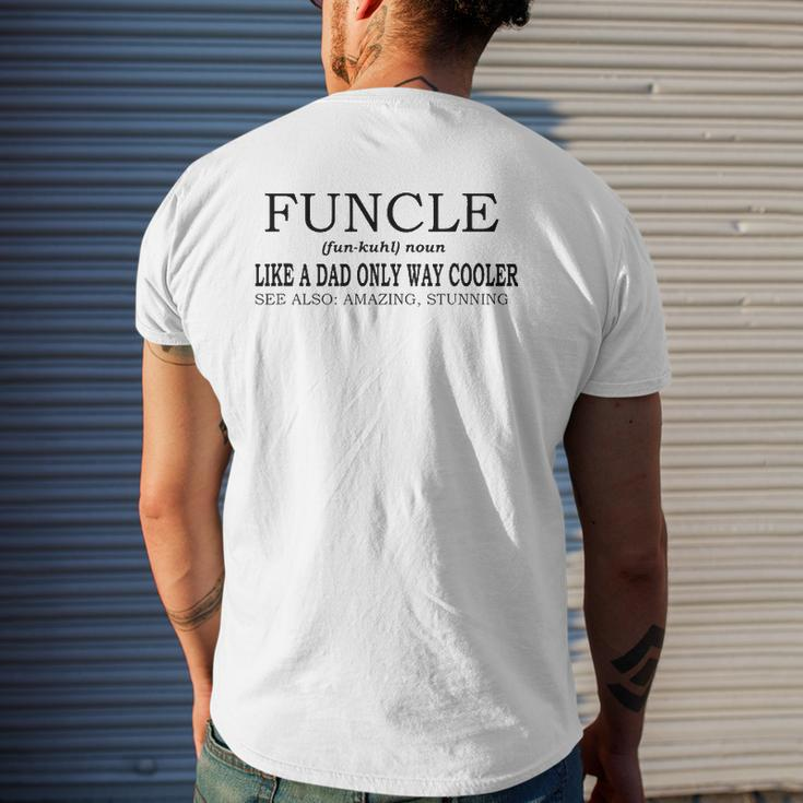 Funcle Definition Like A Dad Only Way Cooler Mens Back Print T-shirt Gifts for Him