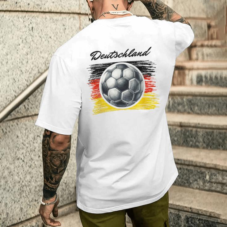 Fussball Fußball Mannschaft Flagge Deutschland Fan T-Shirt mit Rückendruck Geschenke für Ihn