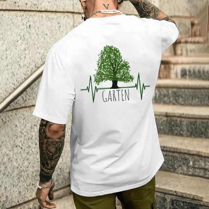 Garden Gardening Gardening Tree Heartbeat T-Shirt mit Rückendruck Geschenke für Ihn