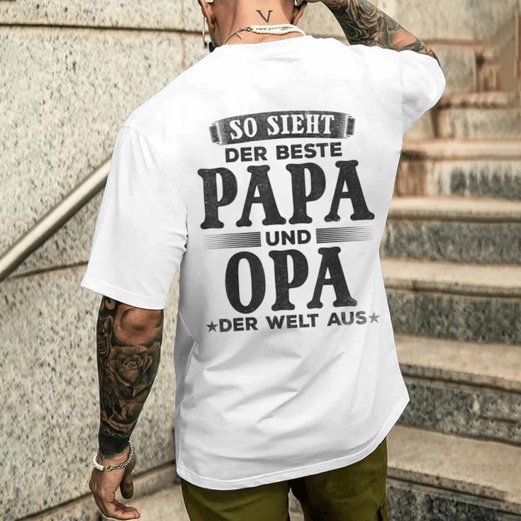 Grandfather Opa So Ssieht Der Beste Papa Und Opa Der Welt T-Shirt mit Rückendruck Geschenke für Ihn