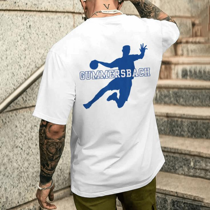 Gummersbach Handball Team Club Fan Nrw Blue Gray T-Shirt mit Rückendruck Geschenke für Ihn