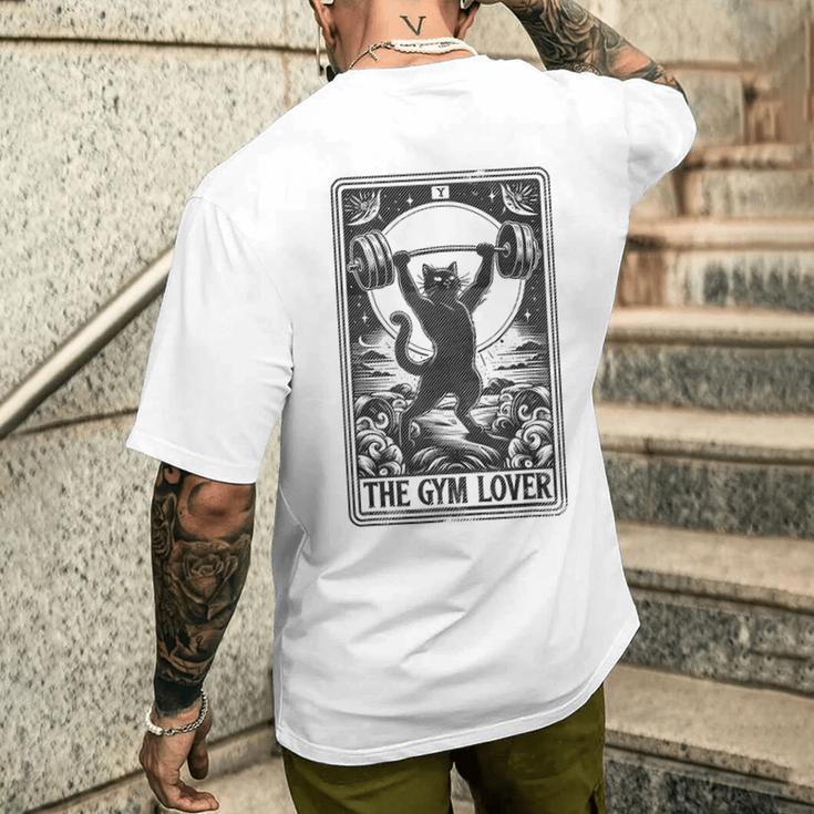 The Gym Lover Tarot Card Cats For Workout Fitness Fan Men's T-shirt Back Print Gifts for Him