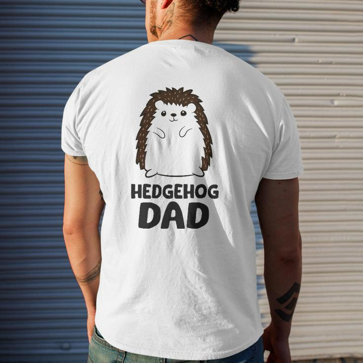 Hedgehog Dad Hedgehog Father Mens Back Print T-shirt Gifts for Him