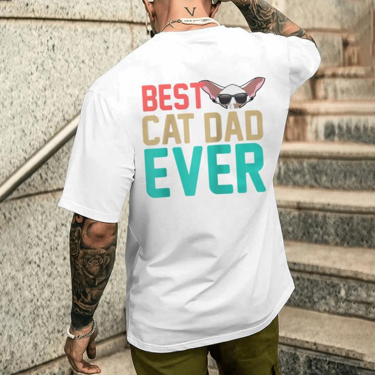 Herren Beste Katze Papa Jemals Lustig Orientalisch Kurzhaar Katze P Raglan T-Shirt mit Rückendruck Geschenke für Ihn