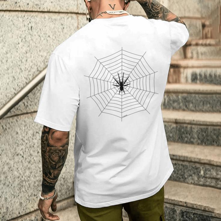 Herren Kurzärmliges Herren-T-Kurzärmliges Herren-T-Shirt mit Spinnennetz-Print, Weiß, Trendy Design Geschenke für Ihn