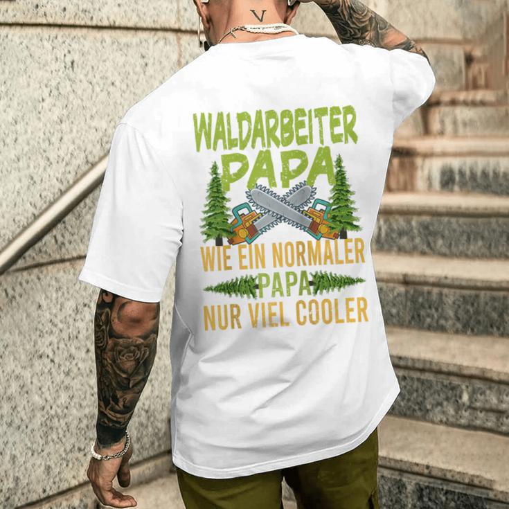 Herren Waldarbeiter Papa Wie Ein Normaler Papa Nuriel Cooler Raglan T-Shirt mit Rückendruck Geschenke für Ihn