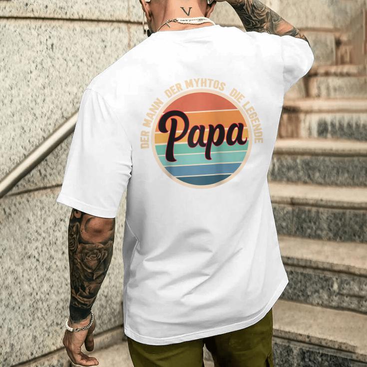 Herrenaterintage Geschenk Der Mann Der Mythos Die Legende Papa Raglan T-Shirt mit Rückendruck Geschenke für Ihn