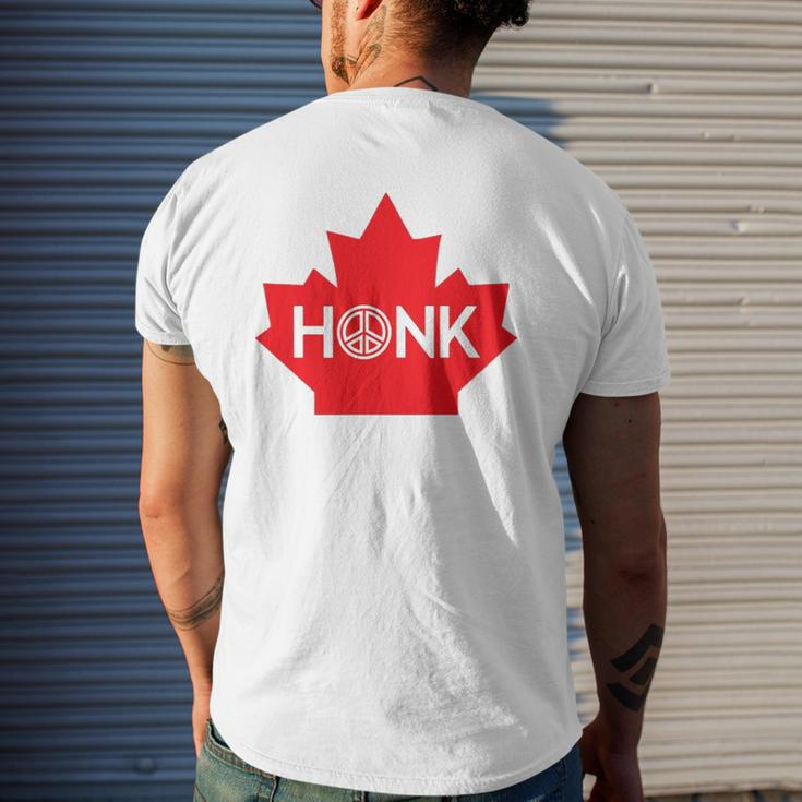 Honk For Canada Honk For Peace Mens Back Print T-shirt Gifts for Him