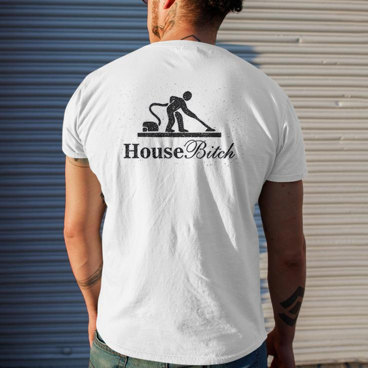House Using Vacuum Cleaner Mens Back Print T-shirt Gifts for Him