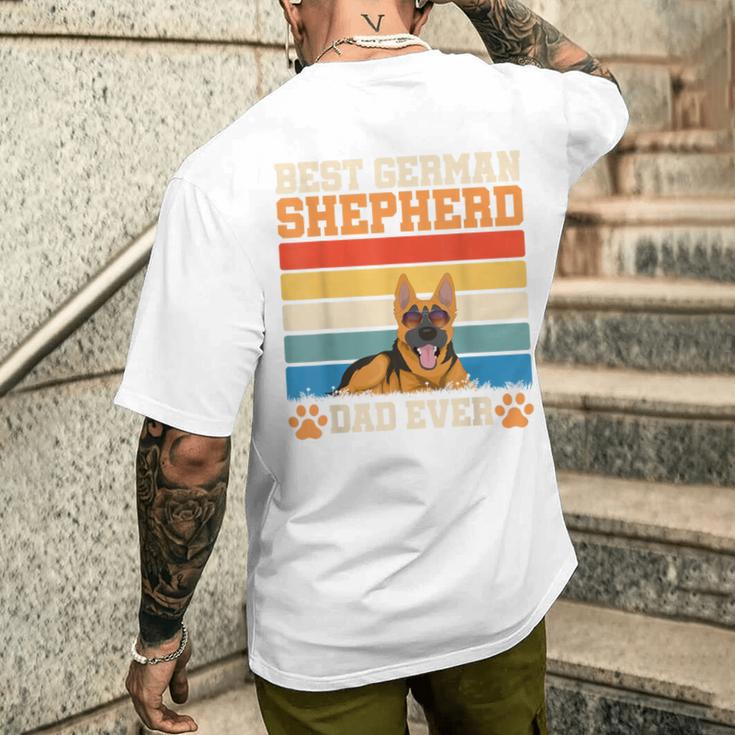 Hunde Papaatertag Geschenk Retro Deutscher Schäferhund T-Shirt mit Rückendruck Geschenke für Ihn