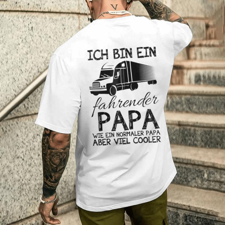 Ich Bin Ein Lkw Fahrender Papa Wie Ein Normaler Papaater Kapuzenjacke T-Shirt mit Rückendruck Geschenke für Ihn