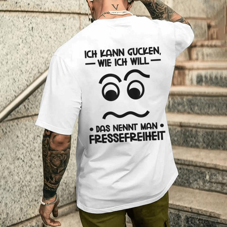 Ich Kann Gucken Wie Ich Will German Language Gray T-Shirt mit Rückendruck Geschenke für Ihn