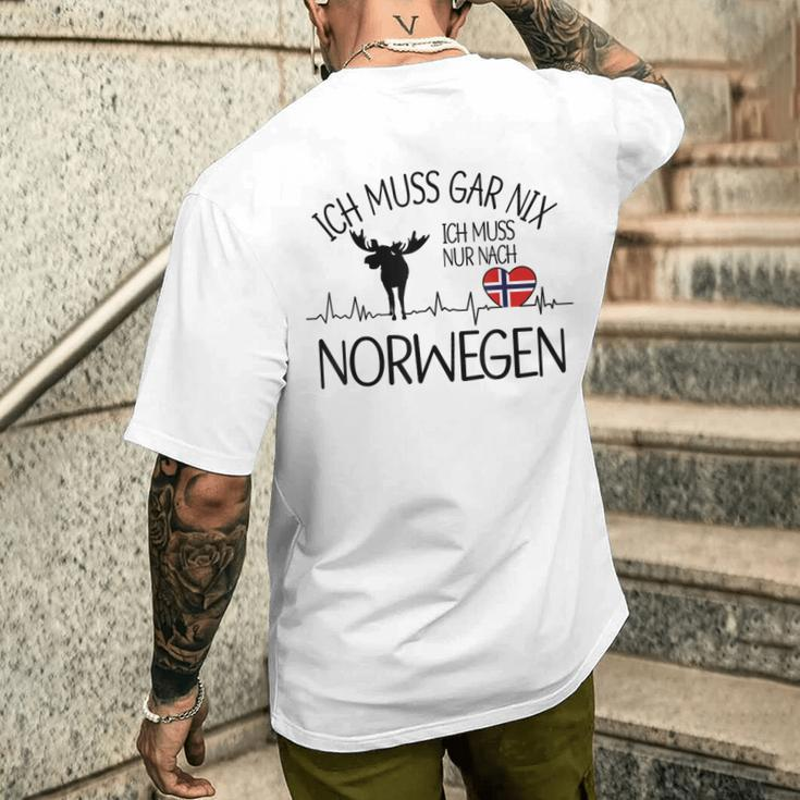 Ich Muss Nur Nach Norwegian Ich Muss Gar Nix Gray S T-Shirt mit Rückendruck Geschenke für Ihn