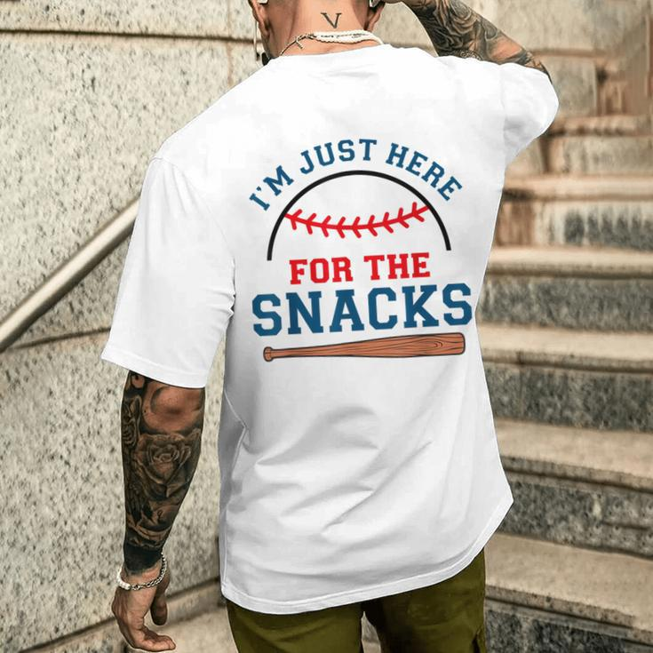 I'm Just Here For The Snacks Baseball Season Softball Men's T-shirt Back Print Gifts for Him