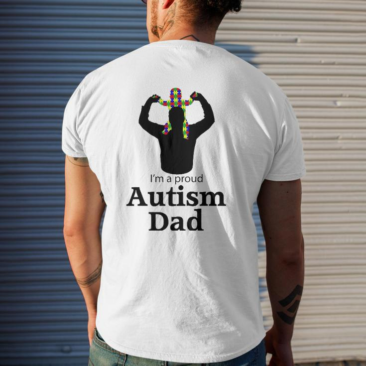 I'm A Proud Autism Dad Autism Awareness Mens Back Print T-shirt Gifts for Him