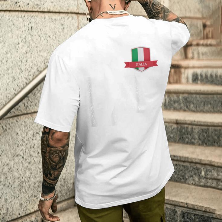 Italienische Flagge Buchstabe I Und A Italien Italia Rot T-Shirt mit Rückendruck Geschenke für Ihn