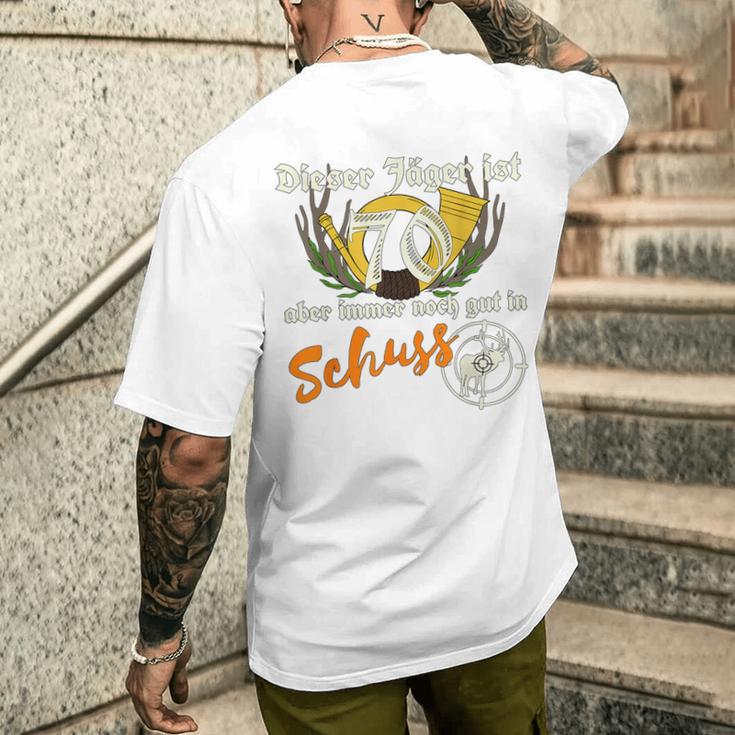 Jäger 70 Gut In Schuss Birthday Hunter Green S T-Shirt mit Rückendruck Geschenke für Ihn