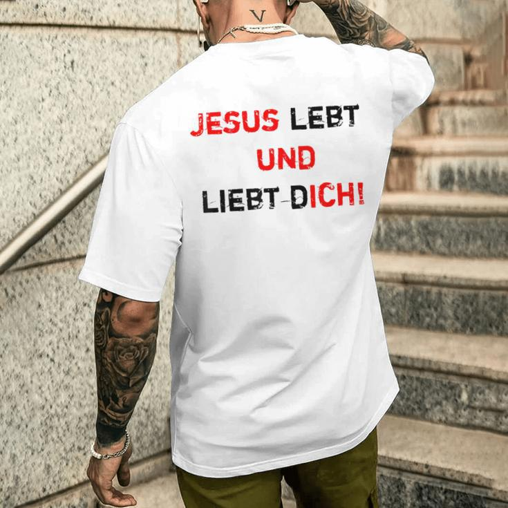 Jesus 4M3 Jesus Leben Und Liebe Dich Glaube Hope Love T-Shirt mit Rückendruck Geschenke für Ihn