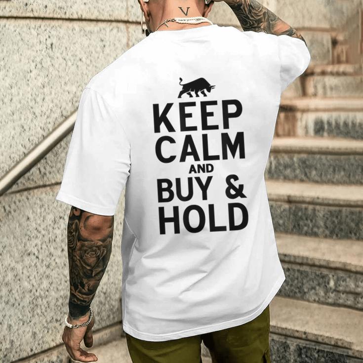 Keep Calm And Buy & Hold I Aktien Börse T-Shirt mit Rückendruck Geschenke für Ihn