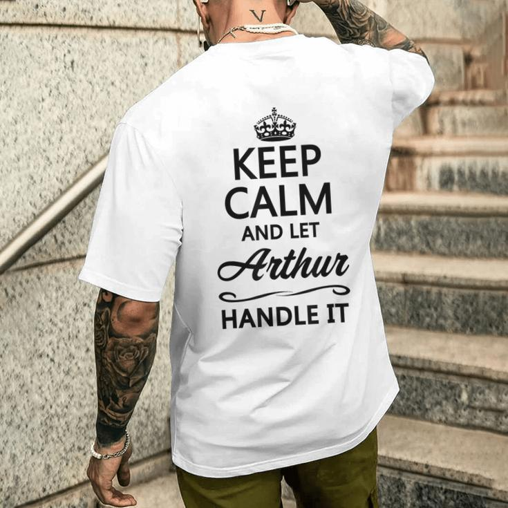 Keep Calm And Let Arthur Handle It Name Men's T-shirt Back Print Gifts for Him