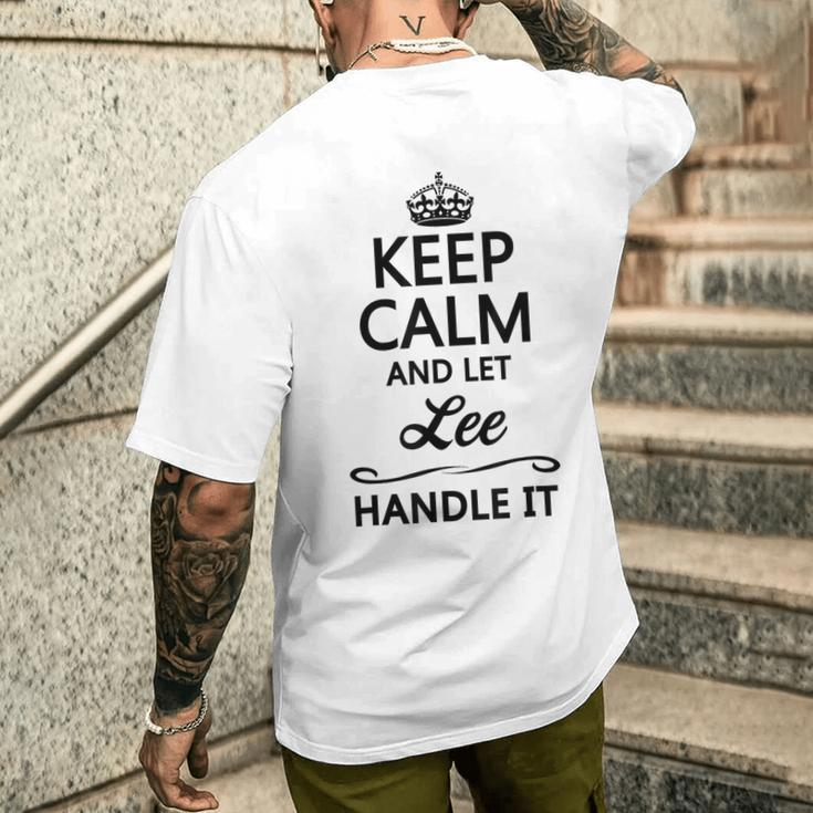 Keep Calm And Let Lee Handle It Name Men's T-shirt Back Print Gifts for Him