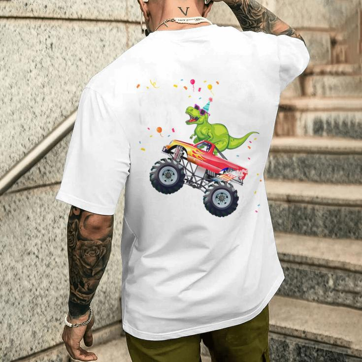 Kinder Geburtstag 3 Jahre Dinosaurier Monster Truck Jungen Mädchen T-Shirt mit Rückendruck Geschenke für Ihn