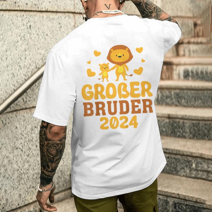 Kinder Ich Werde Ein Großer Bruder 2024 Lion Big Brother 2024 T-Shirt mit Rückendruck Geschenke für Ihn