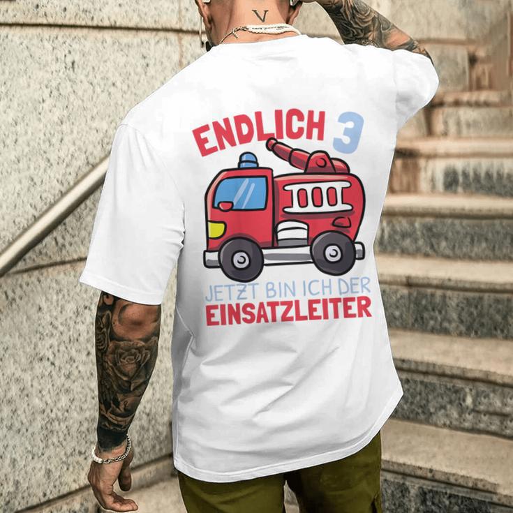 Kinder Jetzt Bin Ich Einsatzleiter Endlich 3 Jahre Boys Fire Brigade T-Shirt mit Rückendruck Geschenke für Ihn