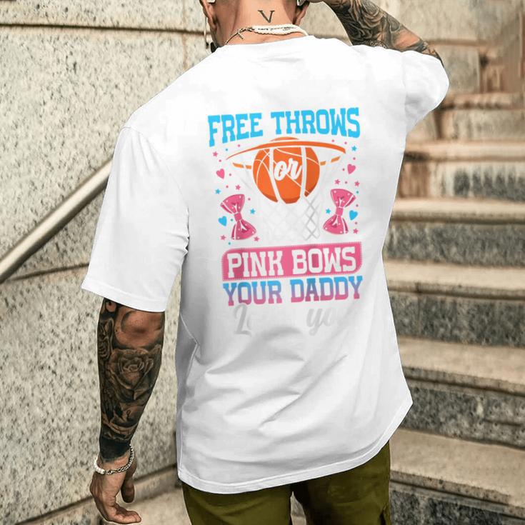 Kostenlose Überwürfe Oder Rosa Schleifen Die Ihr Papa Liebt Sie Geschlecht Enthüllen Raglan T-Shirt mit Rückendruck Geschenke für Ihn