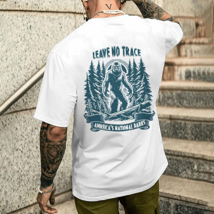 Leave No Trace America National Parks Big Foot Men's T-shirt Back Print Gifts for Him