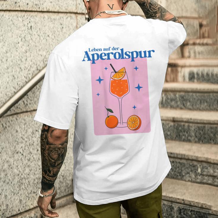 Leben Auf Der Aperolspur Hallöchen Aperölchen Spritz Stars T-Shirt mit Rückendruck Geschenke für Ihn