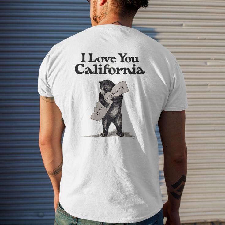 I Love You California Bear State Hug Mens Back Print T-shirt Gifts for Him