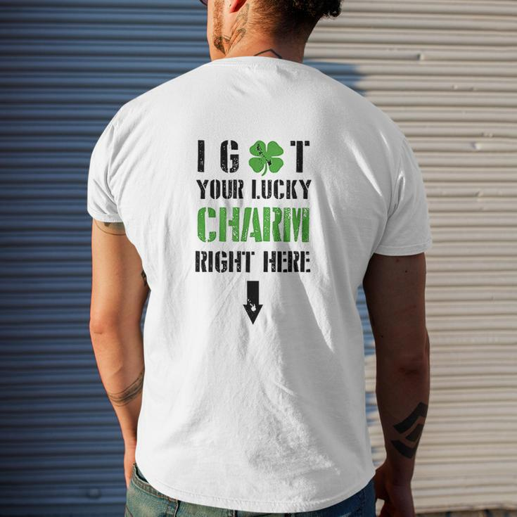 I Got Your Lucky Charm Right Here St Pattys Day V2 Mens Back Print T-shirt Gifts for Him