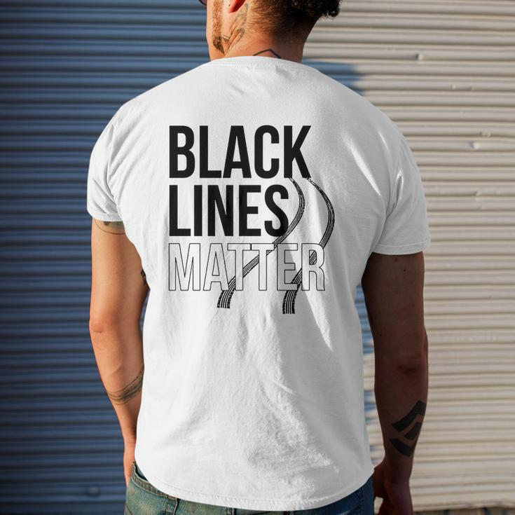 Making Black Lines Matter Car Guy V2 Mens Back Print T-shirt Gifts for Him