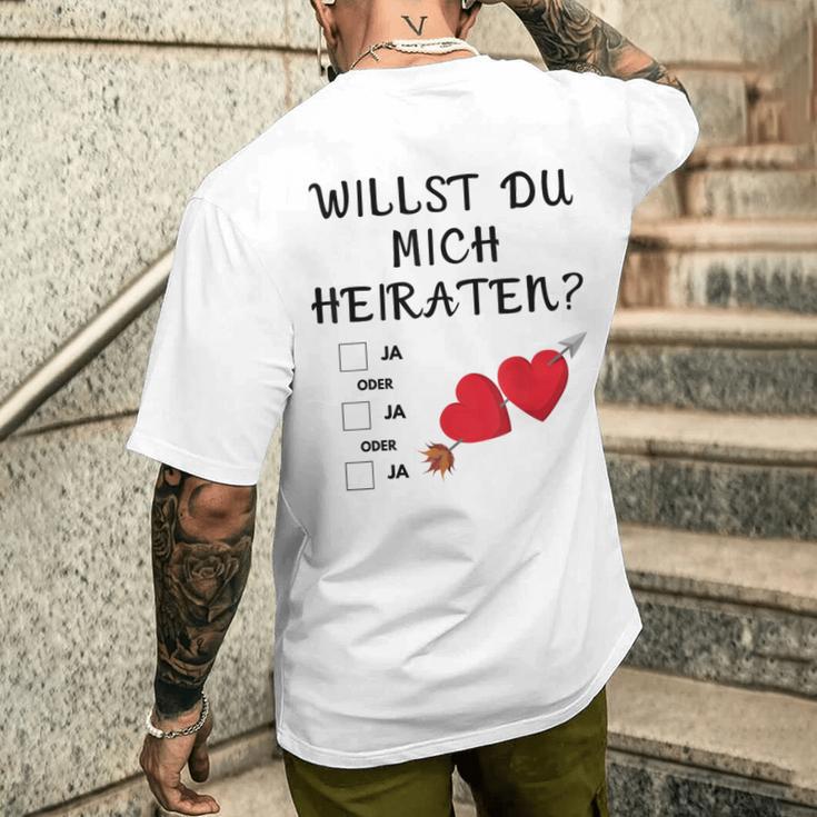 Marriage Proposal Willst Du Mich Heiraten T-Shirt mit Rückendruck Geschenke für Ihn