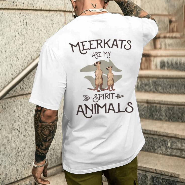Meerkats Are My Spirit Animals Cool Vintage Meerkat Men's T-shirt Back Print Funny Gifts