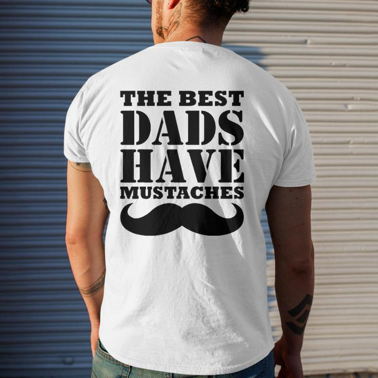 Mens The Best Dads Have Mustaches Father Daddy Mens Back Print T-shirt Gifts for Him