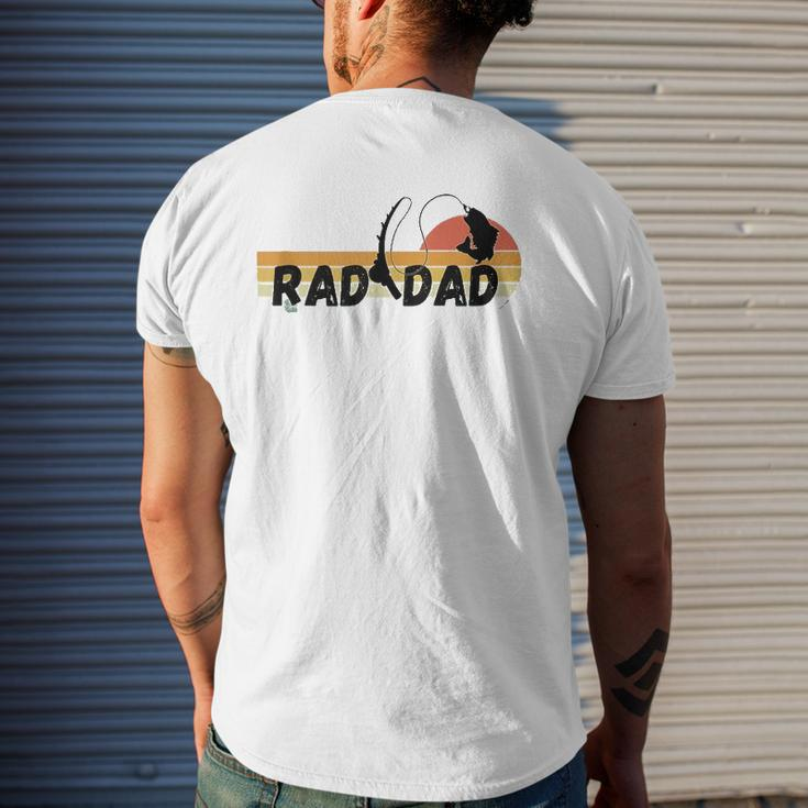 Mens Cool Retro Fishing Rad Dad Father's Day Mens Back Print T-shirt Gifts for Him