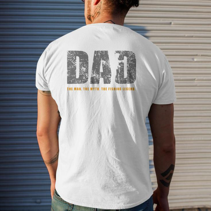 Mens Fishing Dad Fishing Lover Mens Back Print T-shirt Gifts for Him