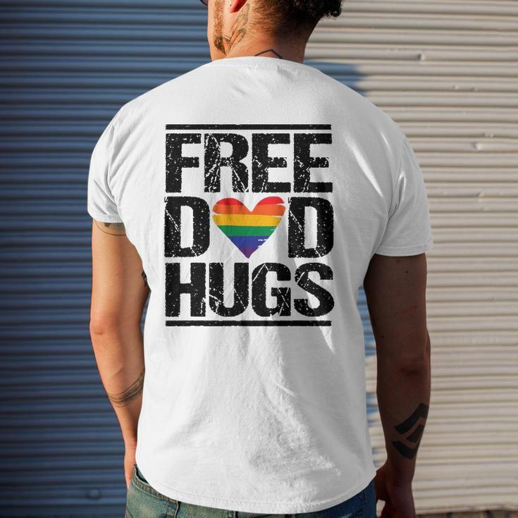 Mens Free Dad Hugs Lgbtq Pride Stepfather Daddy Papa Mens Back Print T-shirt Gifts for Him