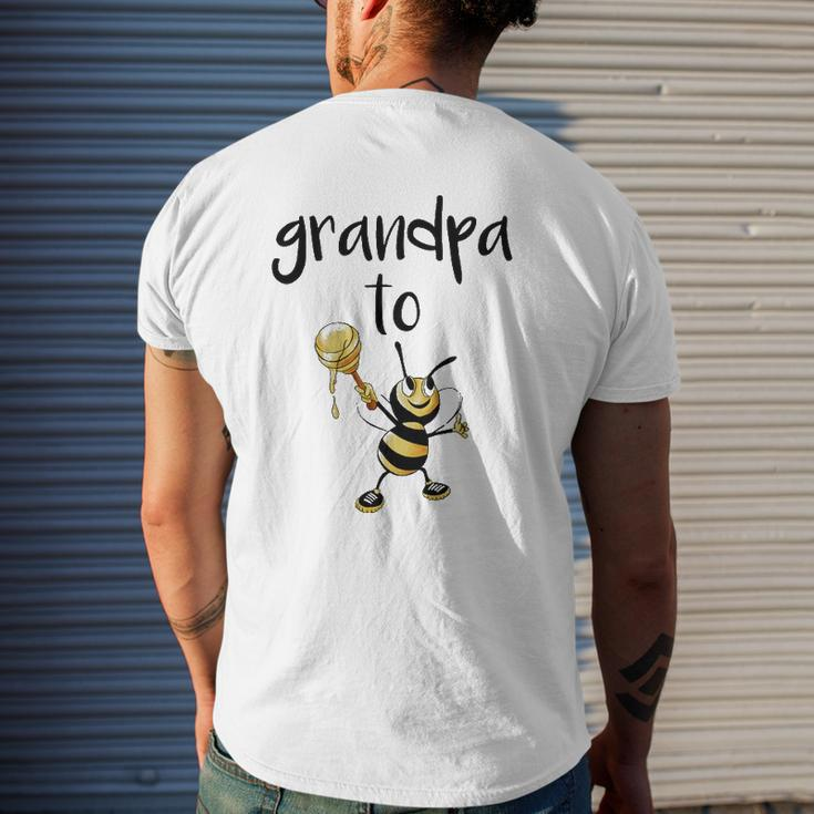 Mens Grandad To Be Grandpa To Bee Baby Announcement Mens Back Print T-shirt Gifts for Him
