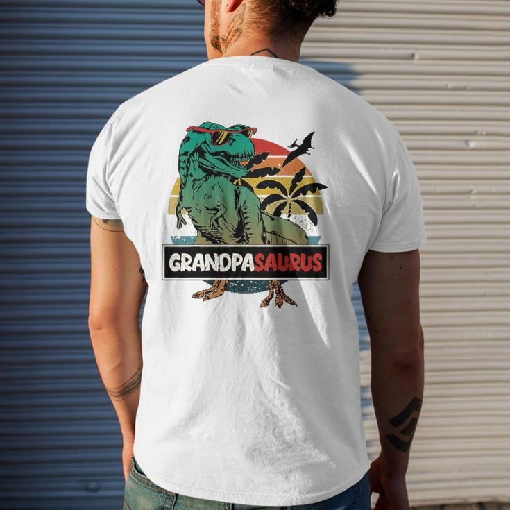 Mens Matching Family Grandpasaurusrex Father's Day Grandpa Mens Back Print T-shirt Gifts for Him