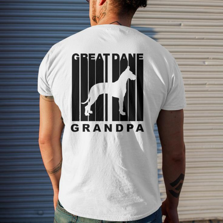 Mens Retro Style Great Dane Grandpa Dog Grandparent Mens Back Print T-shirt Gifts for Him