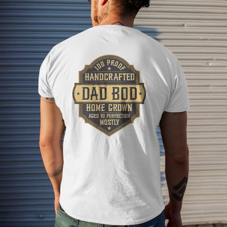 Mens Vintage Whiskey Label Dad Bod Drinking Father's Day Mens Back Print T-shirt Gifts for Him