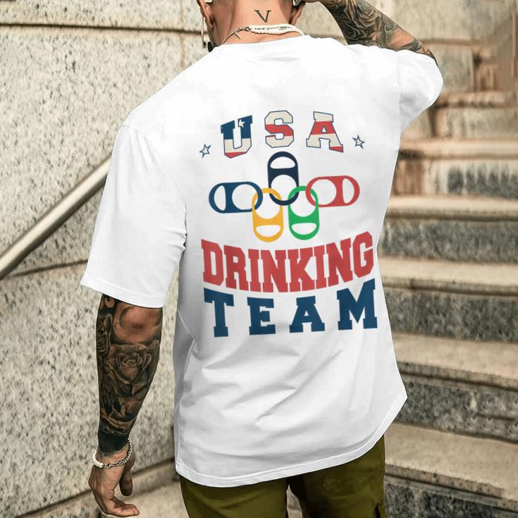 Merica Usa Drinking Team Patriotic Usa America Men's T-shirt Back Print Gifts for Him