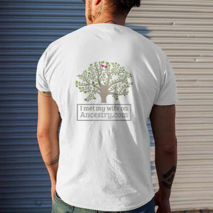 I Met My Wife On Ancestry Com Mens Back Print T-shirt Gifts for Him