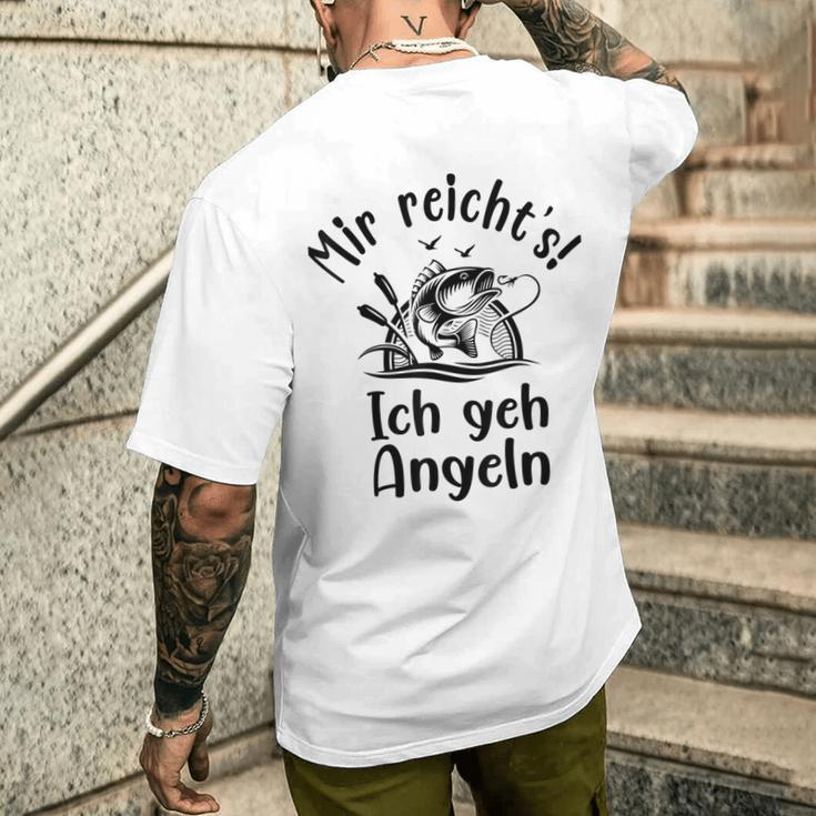 Mir Reichts Ich Geh Angeln Angler Sayings Gray T-Shirt mit Rückendruck Geschenke für Ihn