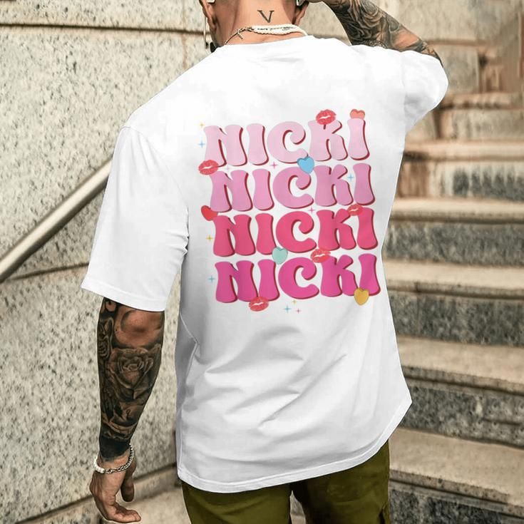Nicki Personalized Name I Love Nicki Vintage Men's T-shirt Back Print Gifts for Him