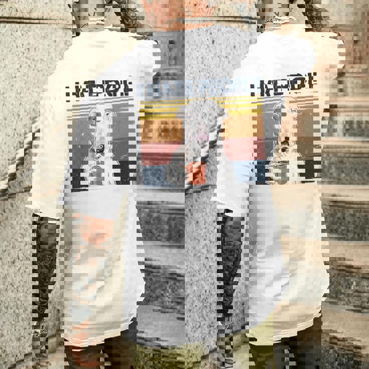 Odio A La Gente Bull Terrier Odio Retrointage Camiseta Hombre Estampado Espalda Regalos para él