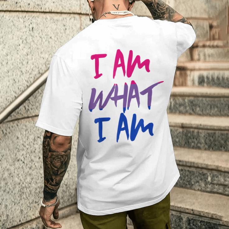 I Am What I Am I Am Flag For Bisexual T-Shirt mit Rückendruck Geschenke für Ihn